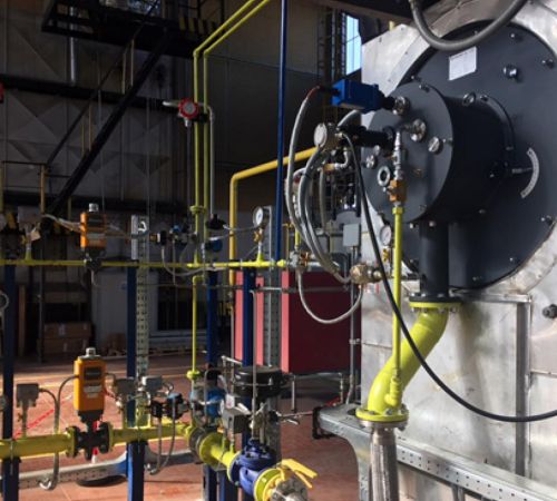 Installazione bruciatori a registro a piastra ultra low NOx EBRP 8M a gas naturale